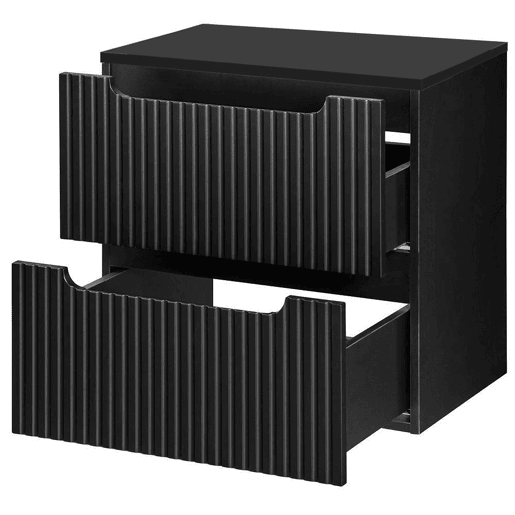 Móvel de casa de banho para lavatório Newport com 2 gavetas MDF 60x60x40 cm - Preto