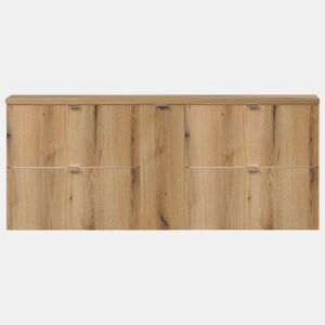 Móvel de casa de banho para lavatório Newport com 4 gavetas e porta 140x60x40 cm MDF - Carvalho