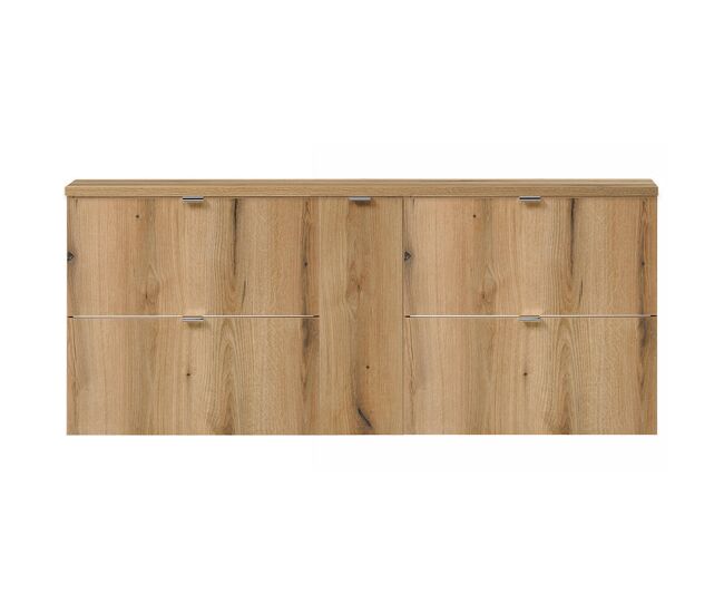 Mueble bajo lavabo newport mural con 4 cajones y puerta 140x60x40 cm mdf - roble