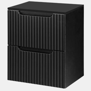 Móvel de casa de banho para lavatório Newport com 2 gavetas MDF 50x60x40 cm - Preto