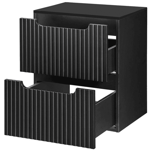 Móvel de casa de banho para lavatório Newport com 2 gavetas MDF 50x60x40 cm - Preto