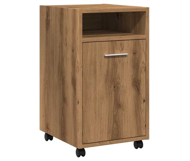 Vidaxl armario ruedas contrachapada roble artisan 33x38x60 cm