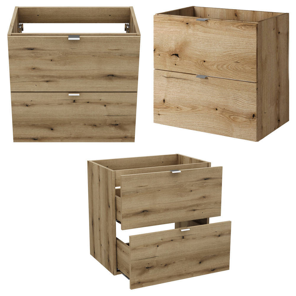 Juego de muebles de baño 'newport' 4pza con lavabo de 60 cm - roble