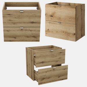 Conjunto de móveis de casa de banho 'Newport' 4 peças com lavatório de 60 cm - Carvalho