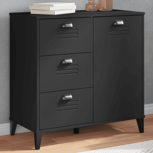 vidaXL Aparador VIKEN 80x40x80 cm derivados de madeira preto