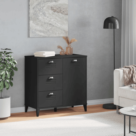 vidaXL Aparador VIKEN 80x40x80 cm derivados de madeira preto
