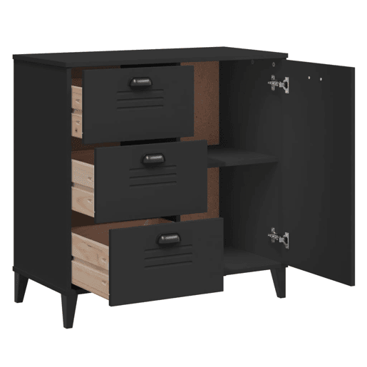 vidaXL Aparador VIKEN 80x40x80 cm derivados de madeira preto