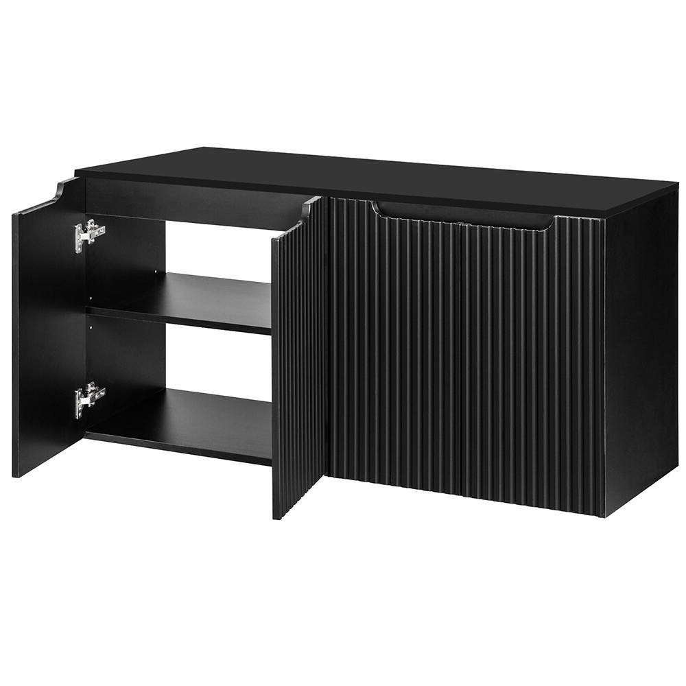 Mueble de baño bajo lavabo newport con 4 puertas 120x60x40 cm - negro [en.casa]