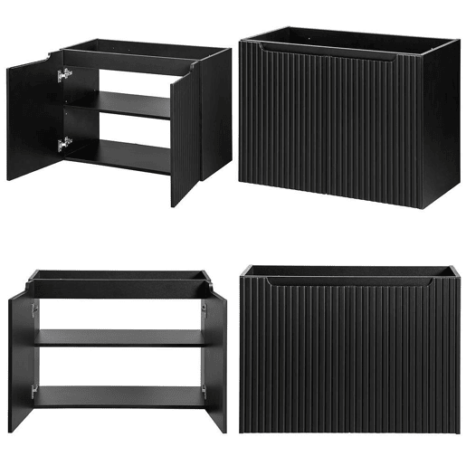 Móvel de casa de banho para lavatório Newport com 3 portas 100x60x40 cm - Efeito pretocarvalho en.casa