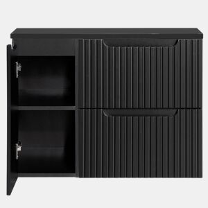 Móvel de casa de banho para lavatório Newport com 2 gavetas MDF 80x60x40 cm - Preto
