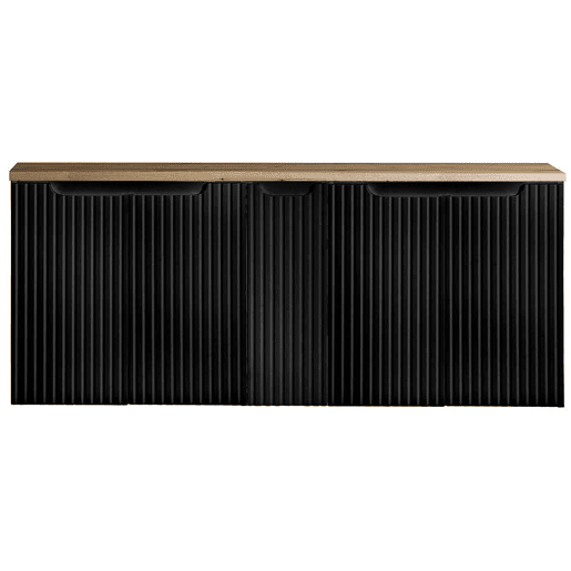 Móvel de casa de banho para lavatório Newport com 5 portas 140x60x40 cm - Efeito pretocarvalho en.casa