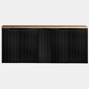 Móvel de casa de banho para lavatório Newport com 5 portas 140x60x40 cm - Efeito pretocarvalho en.casa