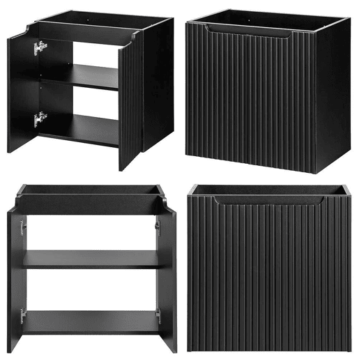 Móvel de casa de banho para lavatório Newport com 5 portas 140x60x40 cm - Efeito pretocarvalho en.casa