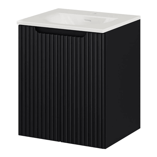 Móvel de casa de banho Newport com lavatório e 2 portas 50x57x39cm - Preto en.casa