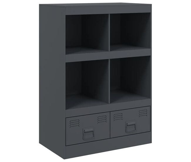 Vidaxl aparador de acero gris antracita 67x39x95 cm