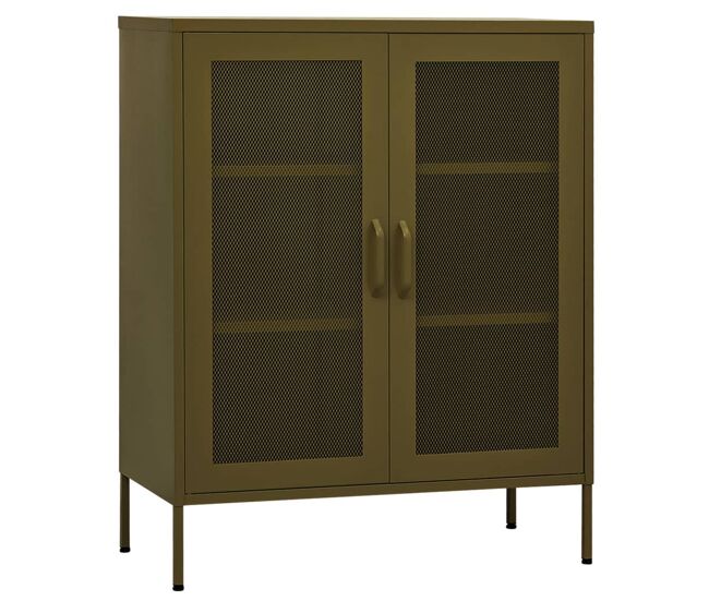 Vidaxl armario de almacenamiento acero verde oliva 80x35x101,5 cm