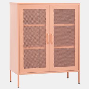 vidaXL Armário de arrumação aço 80x35x101,5 cm rosa
