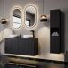Armario alto de pared para baño Newport Armario alto de pared para baño Newport Negro