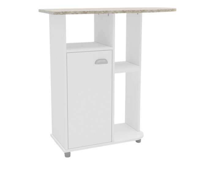 Mueble auxiliar de planchado color blanco 91x91 cm