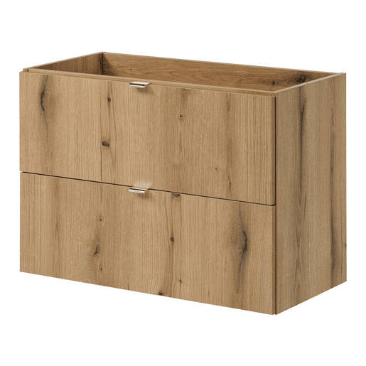 Móvel de casa de banho Newport com lavatório em cerâmica e 2 gavetas 80x71x40 cm - CarvalhoPreto Móvel de casa de banho Newport com lavatório em cerâmica e 2 gavetas 80x71x40 cm - CarvalhoPreto