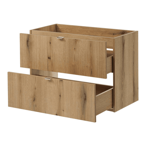 Móvel de casa de banho Newport com lavatório em cerâmica e 2 gavetas 80x71x40 cm - CarvalhoPreto Móvel de casa de banho Newport com lavatório em cerâmica e 2 gavetas 80x71x40 cm - CarvalhoPreto