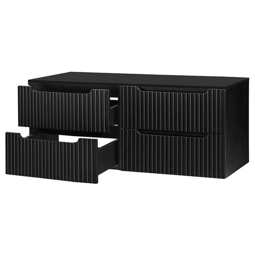 Móvel de casa de banho para lavatório duplo Newport com 4 gavetas MDF 160x60x40 cm - Preto