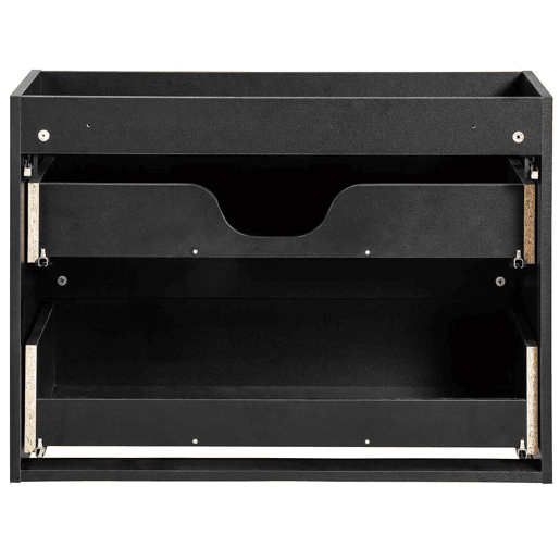Móvel de casa de banho para lavatório duplo Newport com 4 gavetas MDF 160x60x40 cm - Preto