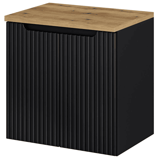 Móvel de casa de banho para lavatório Newport com 2 portas 60x60x40 cm - Efeito pretocarvalho en.casa