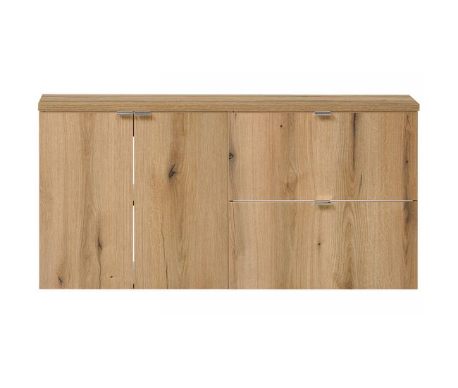 Mueble bajo lavabo newport mural con 2 cajones y 2 puertas mdf 120x60x40 cm - roble