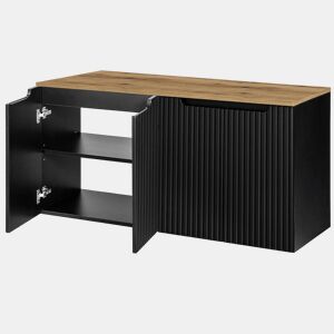 Móvel de casa de banho para lavatório Newport com 4 portas 120x60x40 cm - Efeito pretocarvalho en.casa