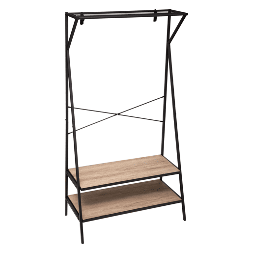 Cabide Jano Hallway em Preto e Carvalho 80x160 cm