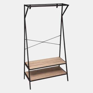 Cabide Jano Hallway em Preto e Carvalho 80x160 cm