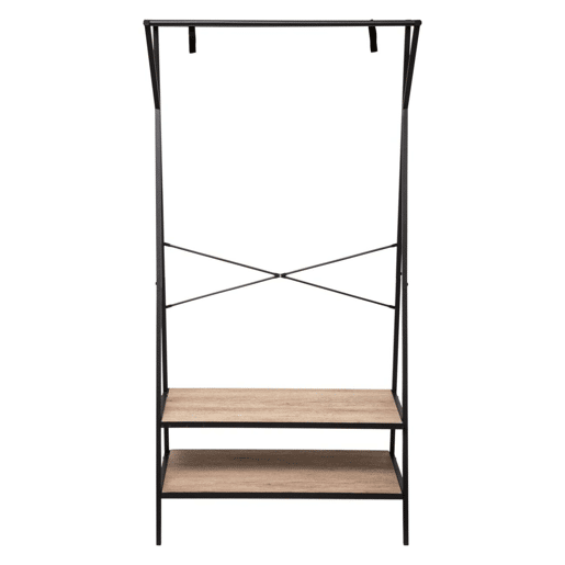 Cabide Jano Hallway em Preto e Carvalho 80x160 cm