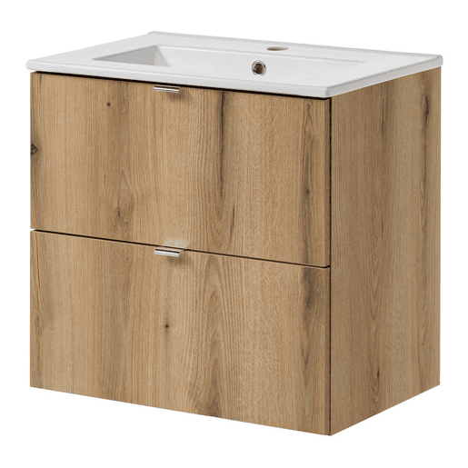 Móvel de casa de banho Newport com lavatório 60x57x39 cm - Efeito carvalho en.casa