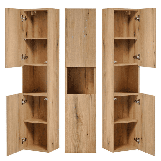 Conjunto de móveis de casa de banho Newport com lavatório 60x57x39 cm - Efeito carvalhopreto en.casa
