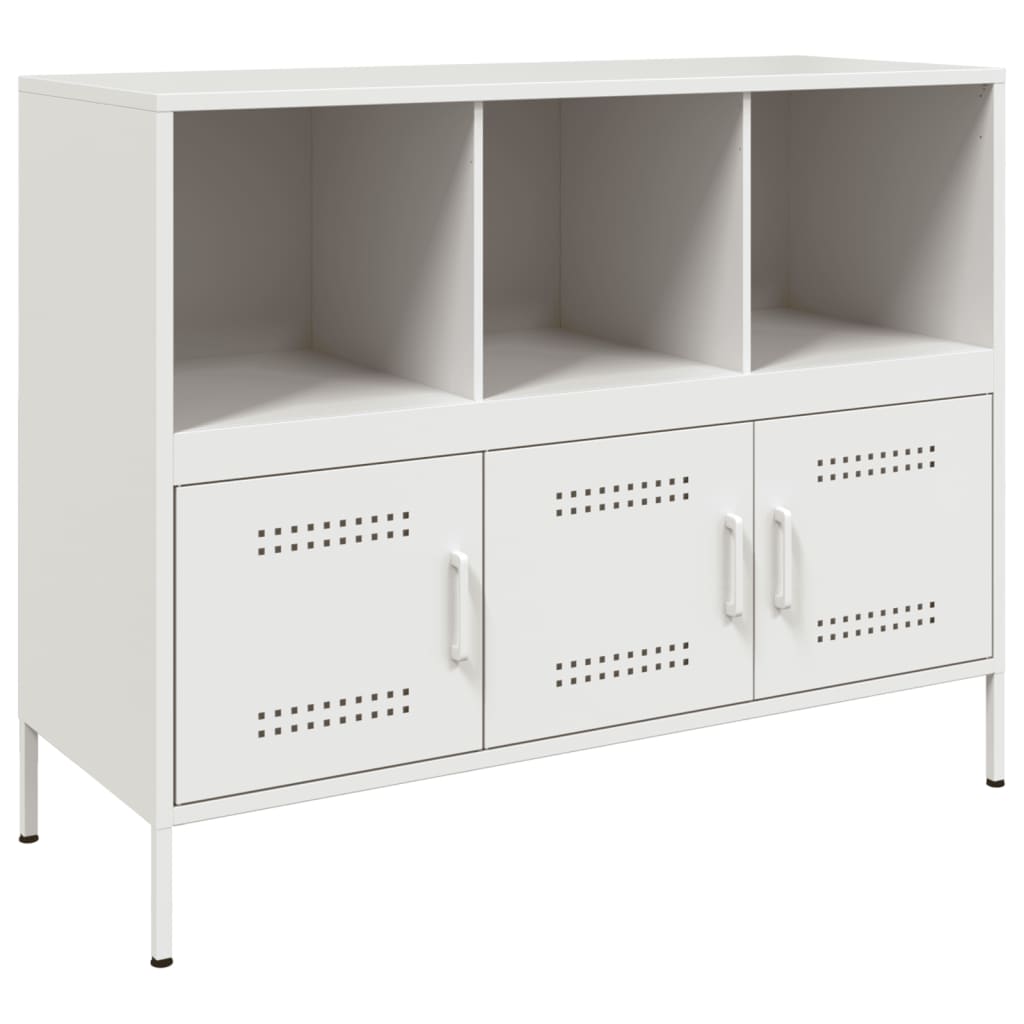 Vidaxl aparador acero blanco 100,5x39x79 cm