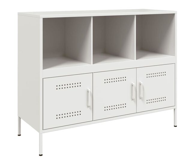 Vidaxl aparador acero blanco 100,5x39x79 cm