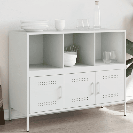 vidaXL Aparador 100,5x39x79 cm aço branco