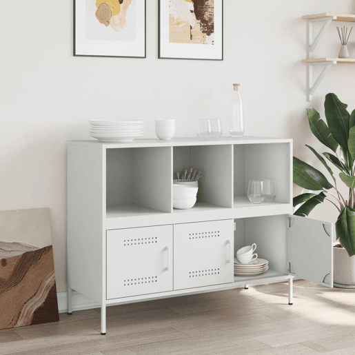 vidaXL Aparador 100,5x39x79 cm aço branco