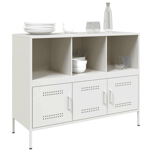 vidaXL Aparador 100,5x39x79 cm aço branco