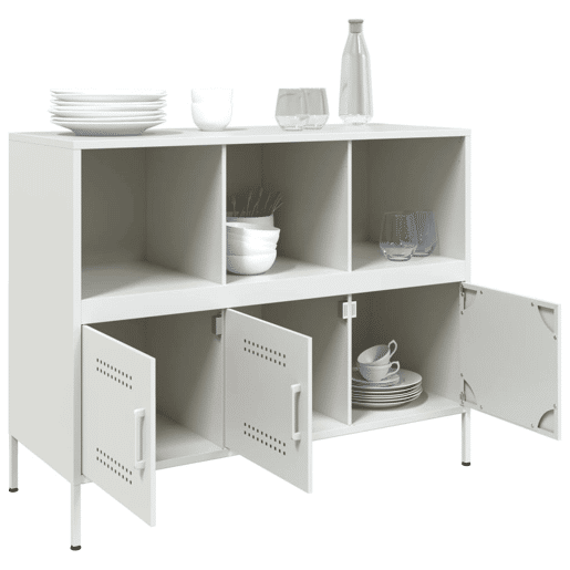 vidaXL Aparador 100,5x39x79 cm aço branco