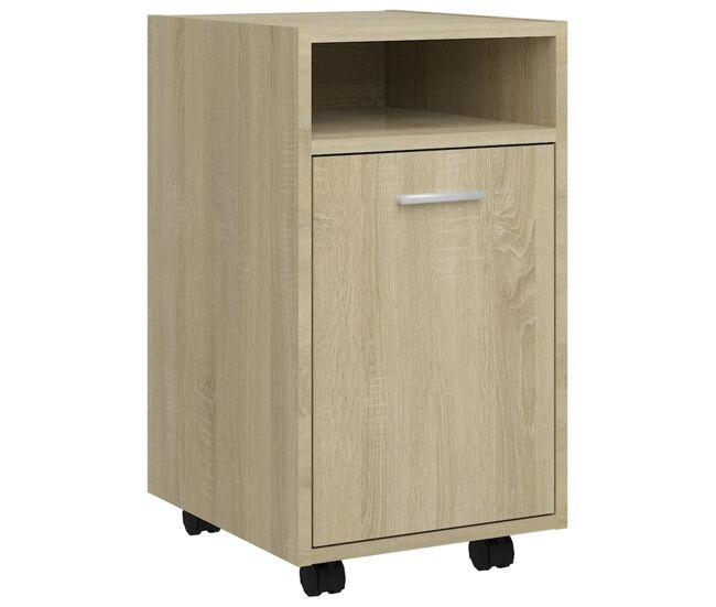 Vidaxl armario auxiliar ruedas contrachapada color roble 33x38x60 cm