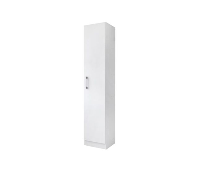 Armario escobero terra 1 puerta + 3 estantes blanco 170x35x31,8 cm