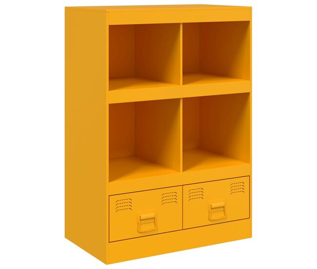 Vidaxl aparador de acero amarillo mostaza 67x39x95 cm