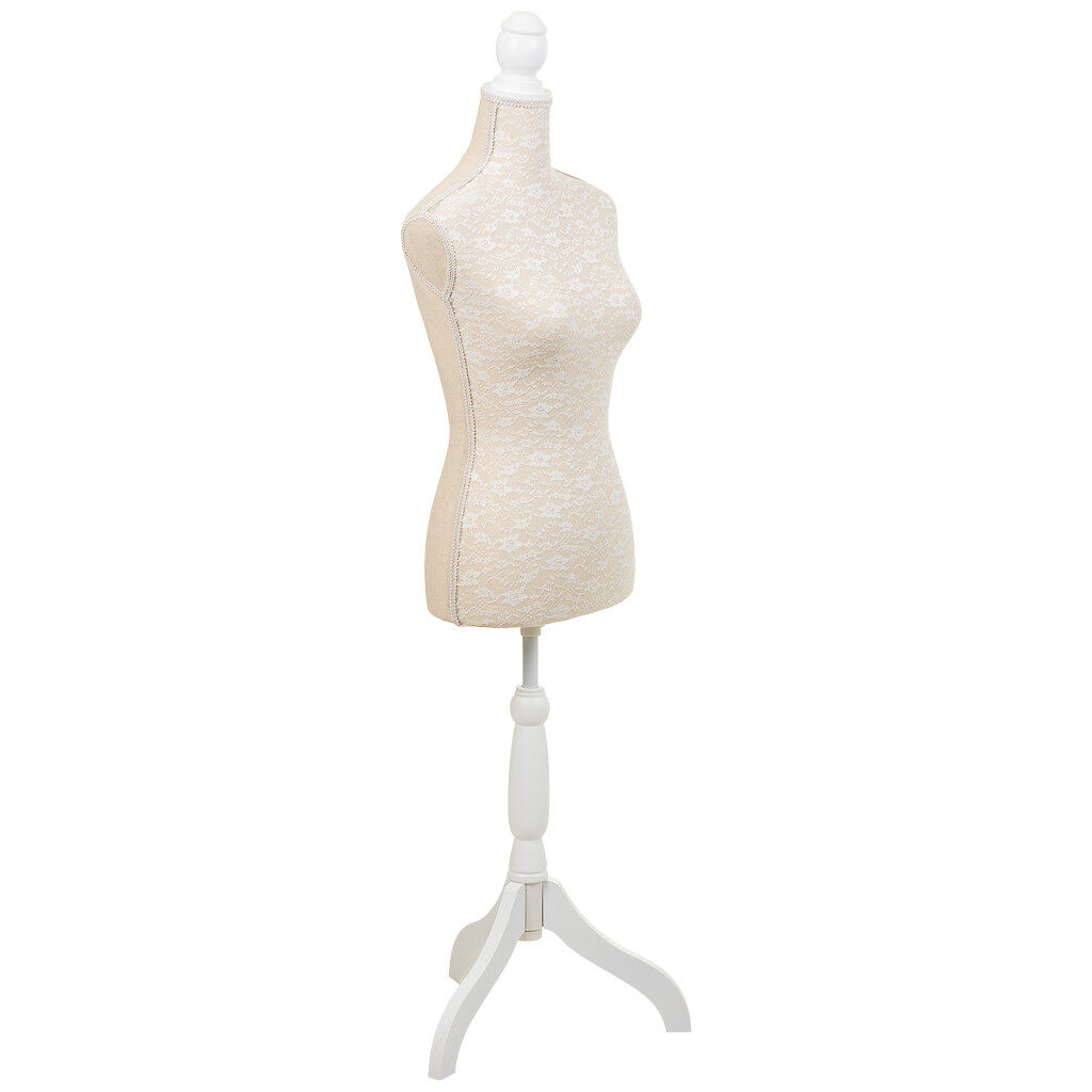Maniquí de madera y espuma forrado de tela