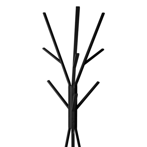 WellHome - Cabide de madeira e metal MDF preto Alt.180cm