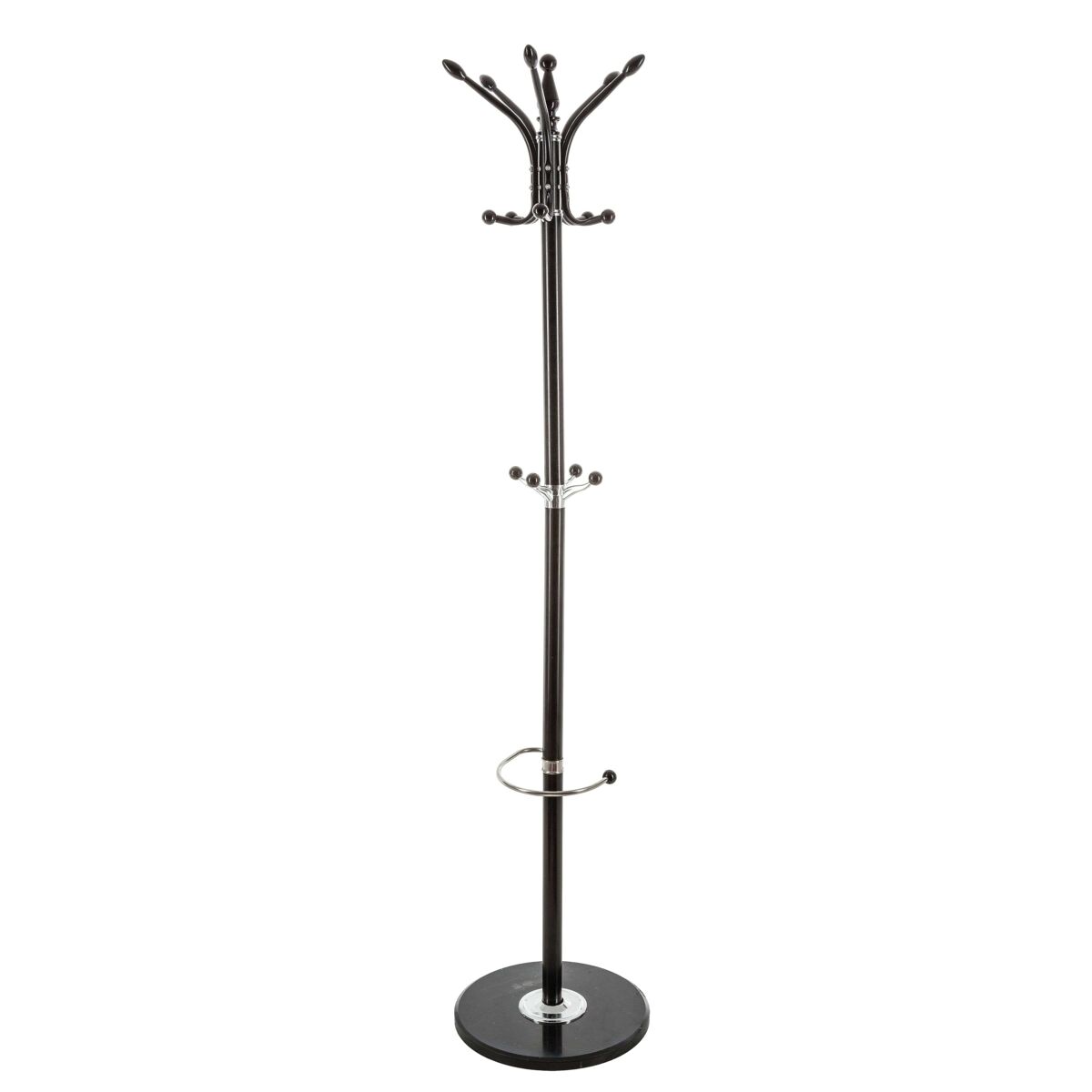 Mueble auxiliar perchero paragüero negro 182 cm