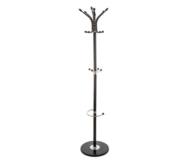 Mueble auxiliar perchero paragüero negro 182 cm
