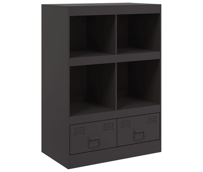 Vidaxl aparador de acero negro 67x39x95 cm