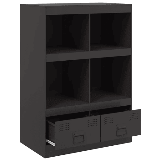 vidaXL Aparador alto 67x39x95 cm aço preto